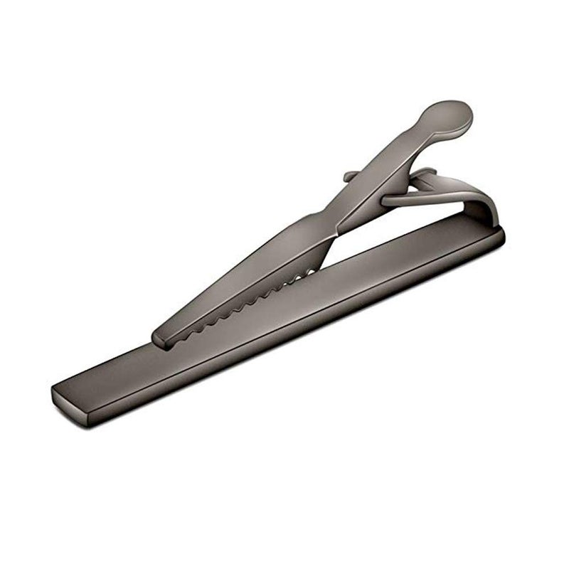 Merit Ocean Men Tie Bar Clip 2.2"Inches Brass Gun-black Plated Carbon Fiber Regular Fashion Tie Bar Clips (Gun black) - Image 4